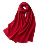 Load image into Gallery viewer, Luxury Solid Short Fringe Wool Scarf