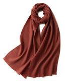 Load image into Gallery viewer, Luxury Solid Short Fringe Wool Scarf