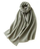 Laden Sie das Bild in den Galerie-Viewer, Luxuriöser, einfarbiger Schal aus Wolle mit kurzen Fransen