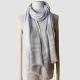 Load image into Gallery viewer, 200s Cashmere Shawl Wrap with Decorative Lines