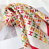 Load image into Gallery viewer, Alphabet Small Mulberry Silk Square Scarf 21&quot; - 12 momme