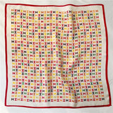 Load image into Gallery viewer, Alphabet Small Mulberry Silk Square Scarf 21&quot; - 12 momme