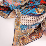 Cargar imagen en el visor de la galería, Samurai Armor Bufanda cuadrada de seda de sarga grande 35 pulgadas 14 Momme