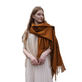 Load image into Gallery viewer, Gold Cashmere Water Ripple Fringe Shawl