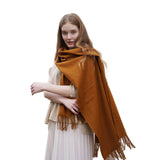 Load image into Gallery viewer, Gold Cashmere Water Ripple Fringe Shawl