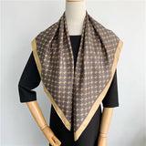 Load image into Gallery viewer, Vintage Fashion Silk Twill Square Scarf Mulberry Silky Shawl 35 inch 14 momme