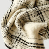 Load image into Gallery viewer, Black and White Plaid Cashmere Scarf