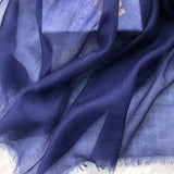Charger l&#39;image dans la galerie, Châle en cachemire léger bleu marine 300S