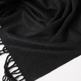 Load image into Gallery viewer, Black Cashmere Water Ripple Fringe Shawl