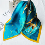 Load image into Gallery viewer, Women&#39;s 100% Luxury Painting Square Silk Scarf