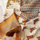 Load image into Gallery viewer, Horse Fashion Silk Twill Large Square Scarf 35 inch 14 momme