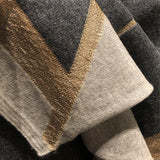 Load image into Gallery viewer, Grey Knitted Cashmere Wrap with Gold Silk