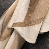 Load image into Gallery viewer, Beige Knitted 100s Cashmere Wrap with Gold Silk