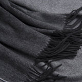 Charger l&#39;image dans la galerie, Écharpe couverture en cachemire gris foncé double face