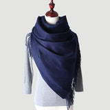 Load image into Gallery viewer, Water Pattern Blue cashmere Wrap