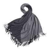 Load image into Gallery viewer, Double-Faced Dark Grey Cashmere Wrap Blanket Scarf