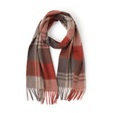 Load image into Gallery viewer, Red Cashmere Plaid Fringe Scarf