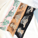 Load image into Gallery viewer, Pink Leopard Silk Head Scarf 70 inch