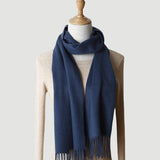Load image into Gallery viewer, Water Pattern Navy Blue Cashmere Scarf