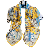 Load image into Gallery viewer, Floral Silk Scarf 35x35