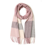 Load image into Gallery viewer, Apricot Cashmere Plaid Fringe Scarf