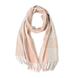 Load image into Gallery viewer, Pink Cashmere Plaid Fringe Scarf