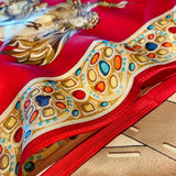 Charger l&#39;image dans la galerie, Grand foulard en soie rouge 44 x 44
