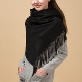 Load image into Gallery viewer, Black Cashmere Wrap Blanket Scarf