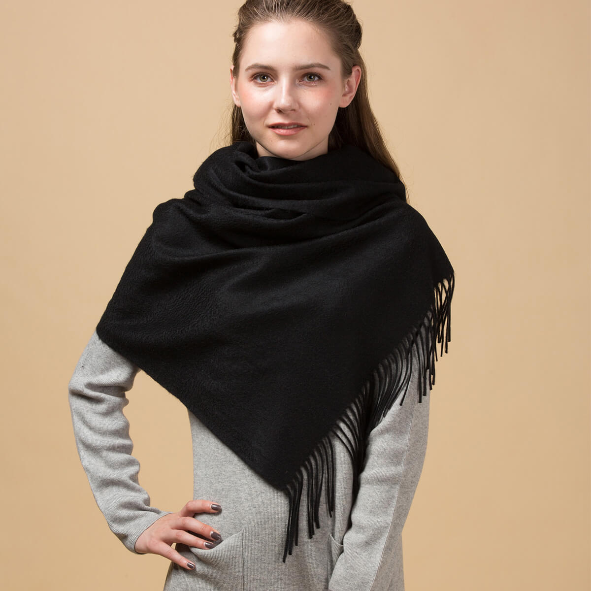 Blanket Scarf Thick Black Scarf Black Cashmere Wrap Cashmere