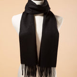 Load image into Gallery viewer, Men&#39;s Black Cashmere Scarf