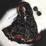Load image into Gallery viewer, Black Large Silk Scarf 70&#39;&#39;