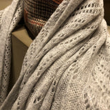 Charger l&#39;image dans la galerie, Écharpe en cachemire de luxe tricotée grise
