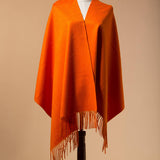 Load image into Gallery viewer, Orange Cashmere Wrap Blanket Scarf