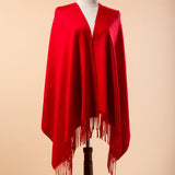 Cargar imagen en el visor de la galería, Bufanda tipo manta de cachemira de hombre de color rojo