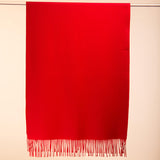 Cargar imagen en el visor de la galería, Bufanda tipo manta cruzada de cachemira roja