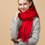 Load image into Gallery viewer, Red Cashmere Wrap Blanket Scarf