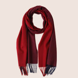 Load image into Gallery viewer, Wine-Red Pure Cashmere Panel Multicolor Scarf