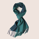 Load image into Gallery viewer, Green Pure Cashmere Panel Multicolor Scarf