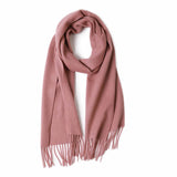 Load image into Gallery viewer, Pink Cashmere Water Ripple Fringe Scarf