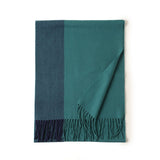 Laden Sie das Bild in den Galerie-Viewer, Mehrfarbiger Schal mit Einsätzen aus reinem Kaschmir in Grün