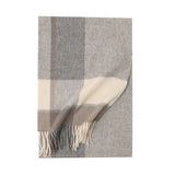 Load image into Gallery viewer, Pure Color Cashmere Plaid Fringe Scarf