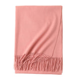 Load image into Gallery viewer, Pink Cashmere Water Ripple Fringe Shawl