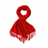 Laden Sie das Bild in den Galerie-Viewer, Roter Kaschmir-Schal mit wasserwelligen Fransen