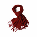 Cargar imagen en el visor de la galería, Bufanda roja con flecos ondulados de agua de cachemira