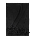 Load image into Gallery viewer, Black Cashmere Water Ripple Fringe Shawl