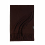Load image into Gallery viewer, Brown Cashmere Water Ripple Fringe Scarf