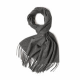 Load image into Gallery viewer, Grey Cashmere Water Ripple Fringe Scarf