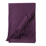 Load image into Gallery viewer, Purple Cashmere Water Ripple Fringe Shawl