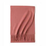 Cargar imagen en el visor de la galería, Bufanda de cachemir rosa con flecos ondulados al agua