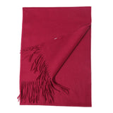 Load image into Gallery viewer, Red Cashmere Water Ripple Fringe Shawl